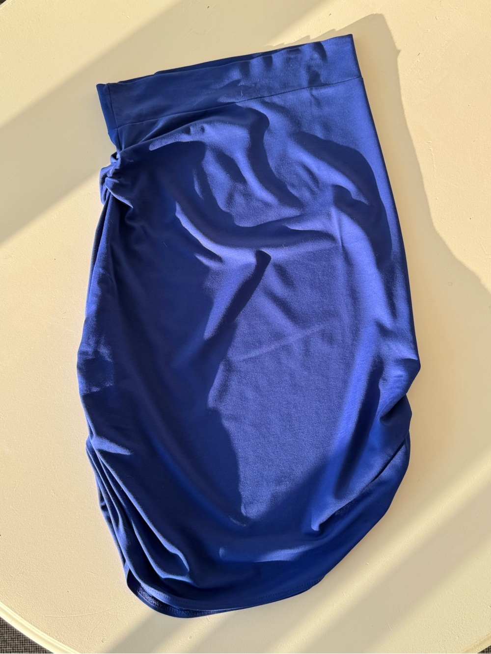 Women’s Royal Blue Midi Skirt with Side Drape